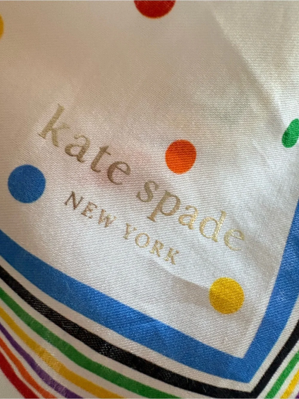 NWT Kate Spade Colorful Polka Dot Cotton/Silk Blend Square Scarf 20 x 20